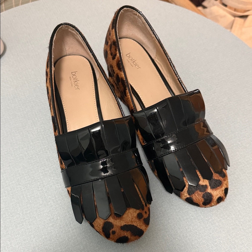 Botkier Leopard Print Loafers - Black and Brown